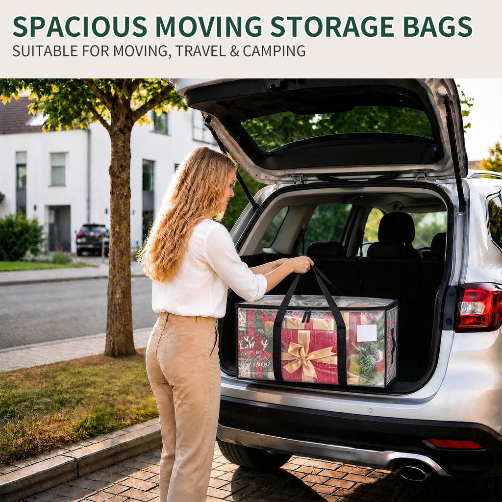 Windur 6 Pack XL Heavy Duty Foldable Moving Bags Sturdy & Durable Clothes Storage Bags Totes Bins with Reinforced Bottom, Packing Bags Moving Boxes College Moving Supplies, Clear