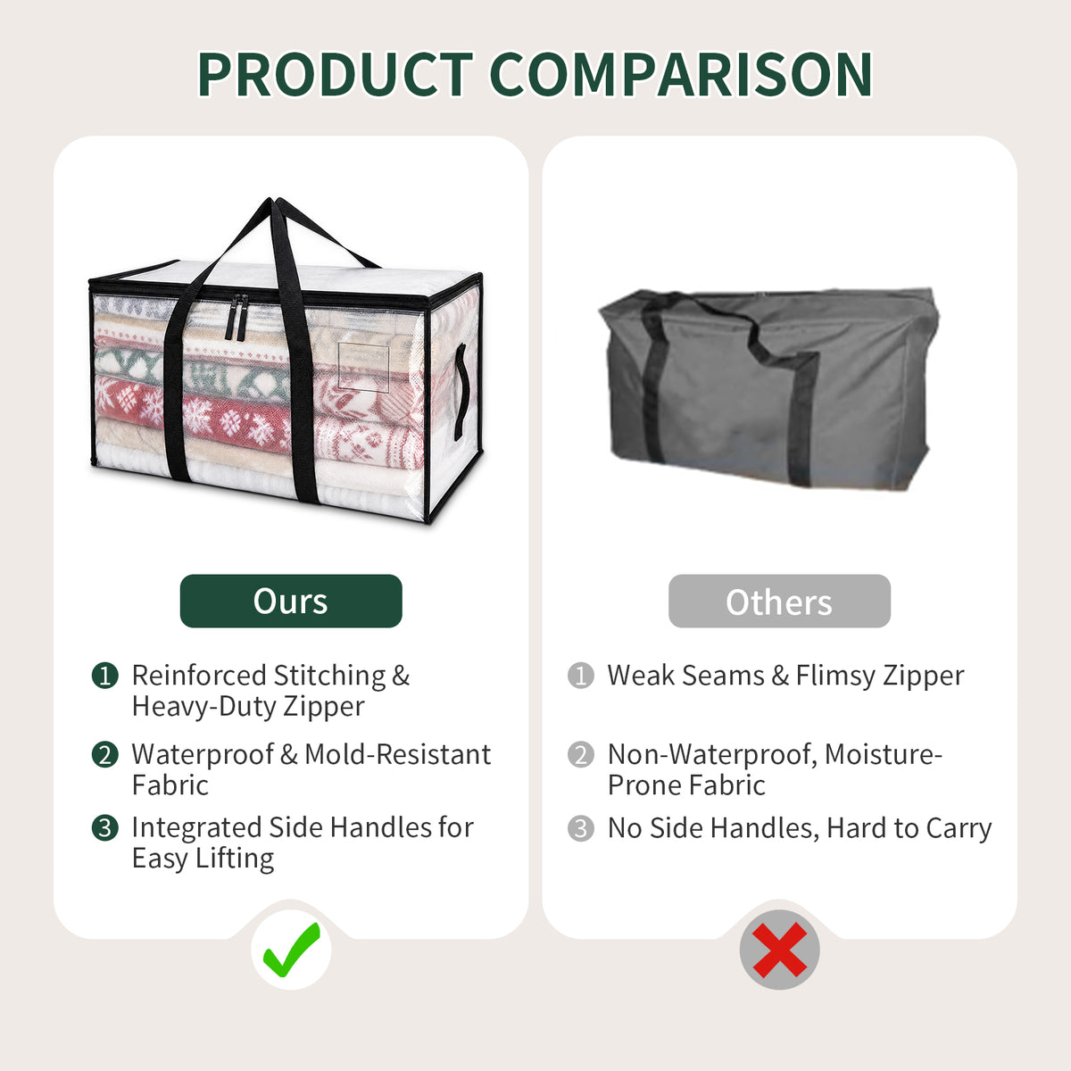 Windur 6 Pack XL Heavy Duty Foldable Moving Bags Sturdy & Durable Clothes Storage Bags Totes Bins with Reinforced Bottom, Packing Bags Moving Boxes College Moving Supplies, Clear